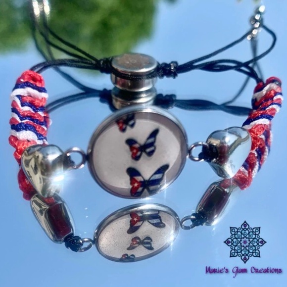 Women Patriot Bracelet-Adjustable Cuban Bracelet-Cuba Flag Colors - Cuban Pride - Picture 3 of 6